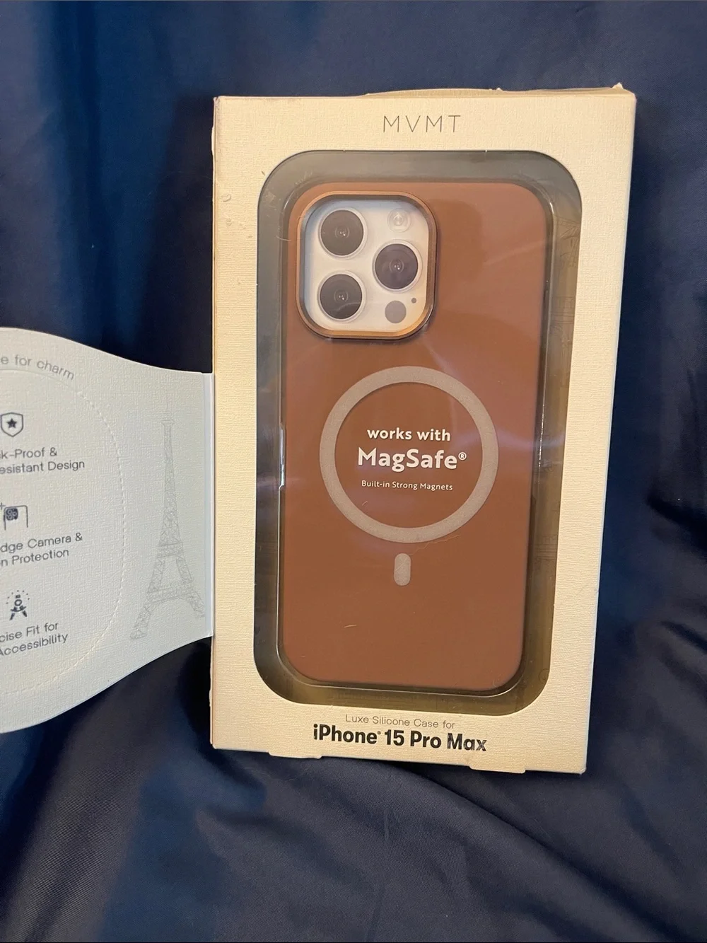 MVMT Bronze Silicone iPhone 15 Pro Max Case with Detachable Charm